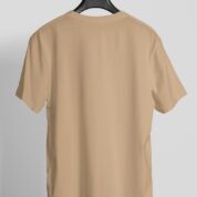 Plain Round Neck Regular Fit Cotton T-Shirt, 180 GSM in Beige