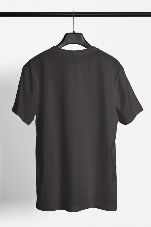Plain Round Neck Regular Fit Cotton T-Shirt, 180 GSM in Melange Charcoal