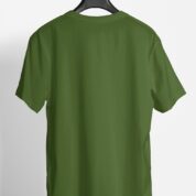 Plain Round Neck Regular Fit Cotton T-Shirt, 180 GSM in Olive Green