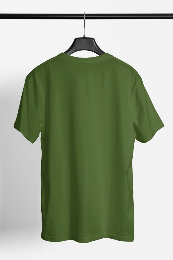 Plain Round Neck Regular Fit Cotton T-Shirt, 180 GSM in Olive Green