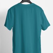 Plain Round Neck Regular Fit Cotton T-Shirt, 180 GSM in Turquoise Blue
