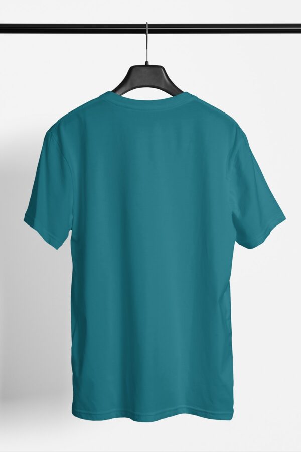 Plain Round Neck Regular Fit Cotton T-Shirt, 180 GSM in Turquoise Blue