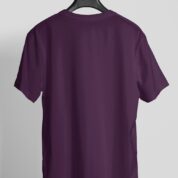 Plain Round Neck Regular Fit Cotton T-Shirt, 180 GSM in Wine