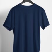 Plain Round Neck Regular Fit Cotton T-Shirt, 180 GSM in Navy Blue