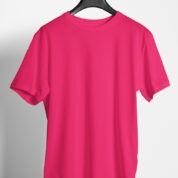 Plain Round Neck Regular Fit Cotton T-Shirt, 180 GSM in Pink