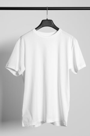 Plain Round Neck Regular Fit Cotton T-Shirt, 180 GSM in White