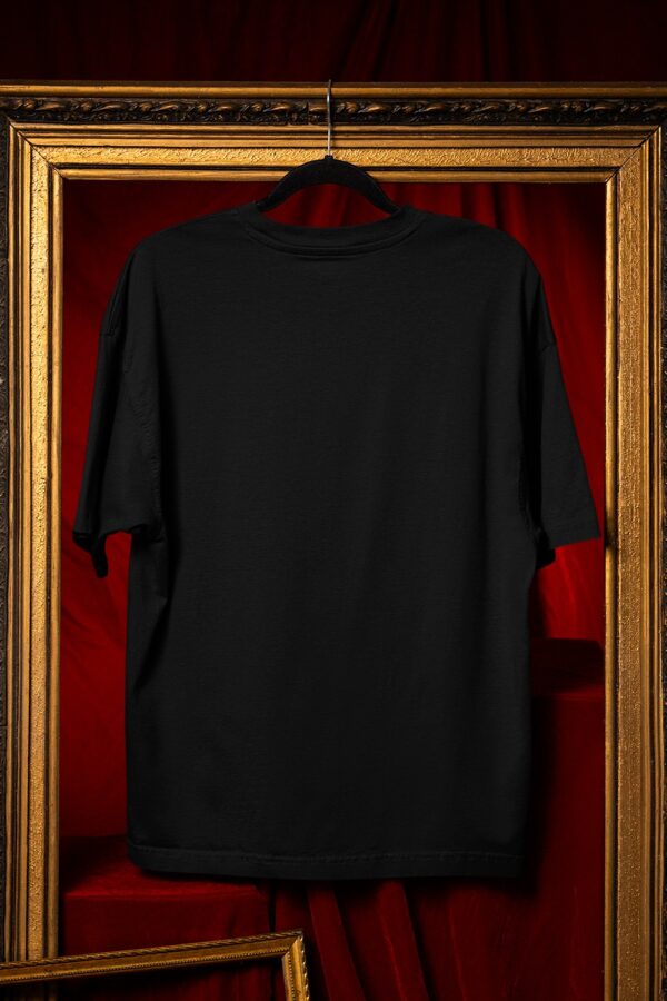 Plain Round Neck Oversized Fit Cotton T-Shirt, 180 GSM in Black