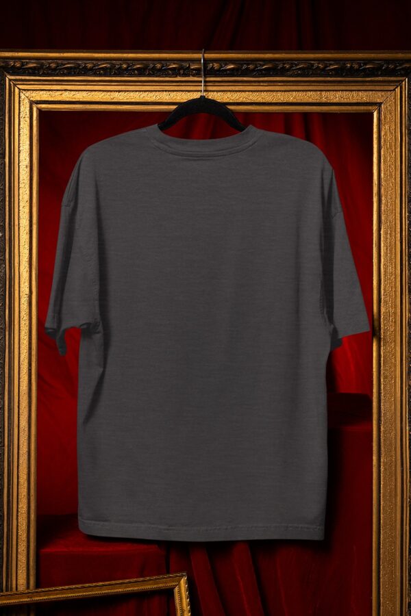 Plain Round Neck Oversized Fit Cotton T-Shirt, 180 GSM in Melange Charcoal