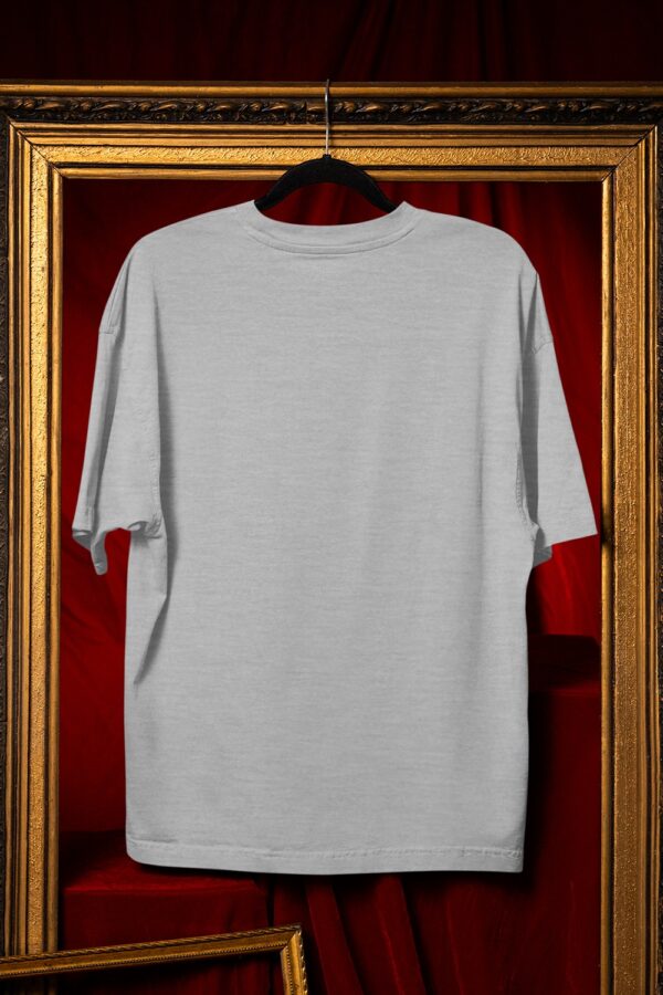Plain Round Neck Oversized Fit Cotton T-Shirt, 180 GSM in Melange Grey