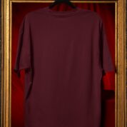 Plain Round Neck Oversized Fit Cotton T-Shirt, 180 GSM in Maroon