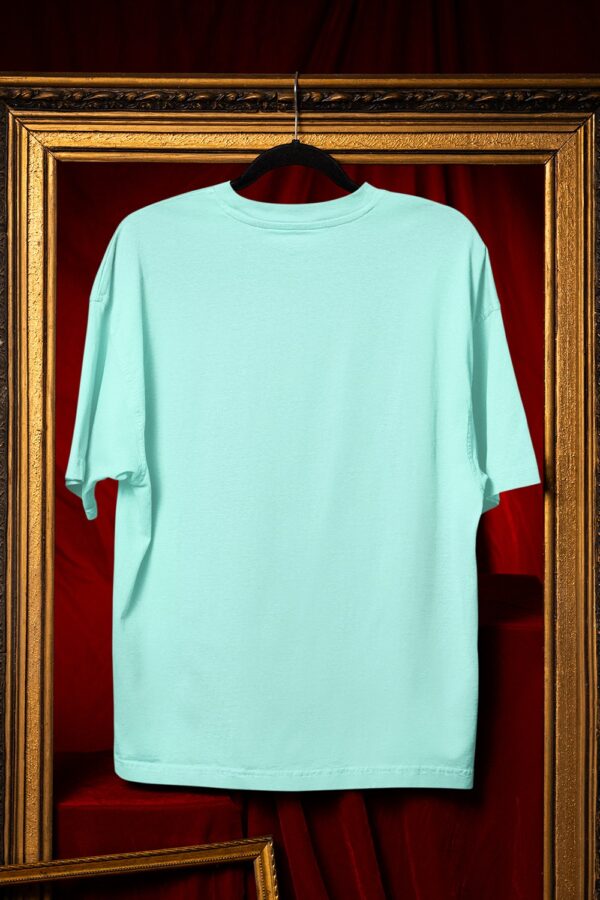 Plain Round Neck Oversized Fit Cotton T-Shirt, 180 GSM in Mint Blue