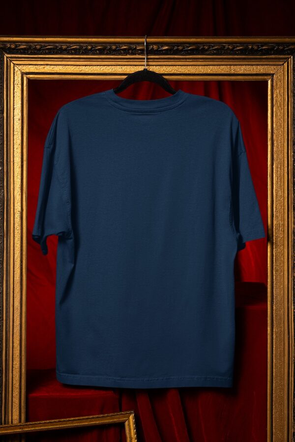 Plain Round Neck Oversized Fit Cotton T-Shirt, 180 GSM in Navy Blue