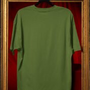 Plain Round Neck Oversized Fit Cotton T-Shirt, 180 GSM in Olive Green