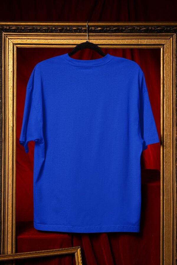 Plain Round Neck Oversized Fit Cotton T-Shirt, 180 GSM in Royal Blue
