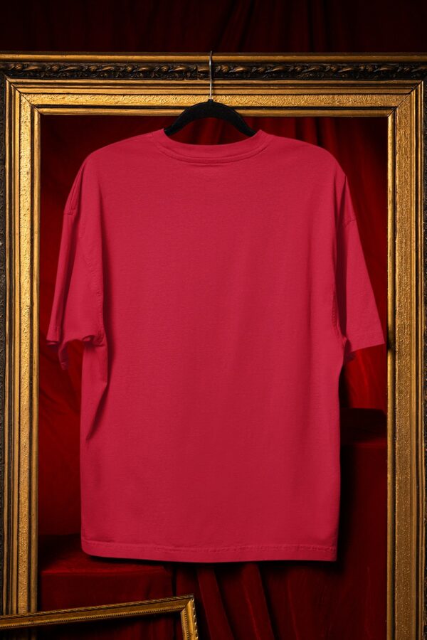 Plain Round Neck Oversized Fit Cotton T-Shirt, 180 GSM in Red