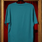 Plain Round Neck Oversized Fit Cotton T-Shirt, 180 GSM in Turquoise Blue