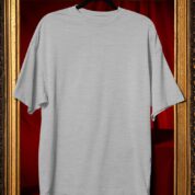 Plain Round Neck Oversized Fit Cotton T-Shirt, 180 GSM in Melange Grey