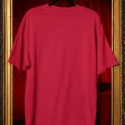 Plain Round Neck Oversized Fit Cotton T-Shirt, 180 GSM in Red