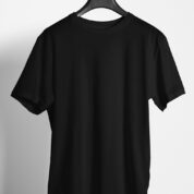 Plain Round Neck Regular Fit Cotton T-Shirt, 180 GSM in Black