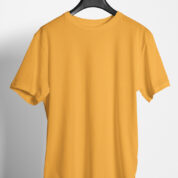 Plain Round Neck Regular Fit Cotton T-Shirt, 180 GSM in Golden Yellow