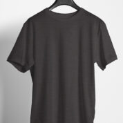 Plain Round Neck Regular Fit Cotton T-Shirt, 180 GSM in Charcoal Melange