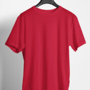 Plain Round Neck Regular Fit Cotton T-Shirt, 180 GSM in Red