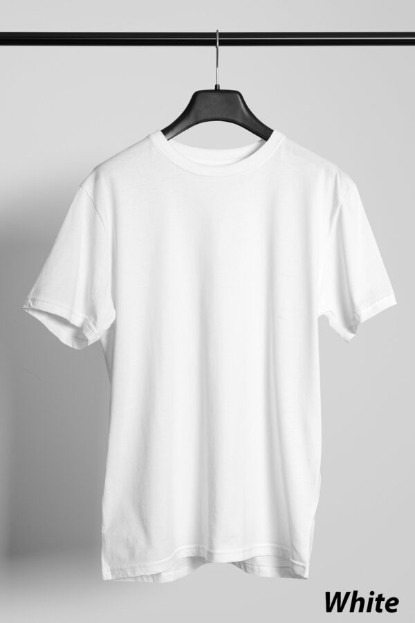Plain Round Neck Regular Fit Cotton T-Shirt, 180 GSM in White