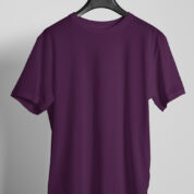 Plain Round Neck Regular Fit Cotton T-Shirt, 180 GSM in Wine