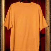 Plain Round Neck Oversized Fit Cotton T-Shirt, 180 GSM in Golden Yellow