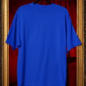 Plain Round Neck Oversized Fit Cotton T-Shirt, 180 GSM in Royal Blue
