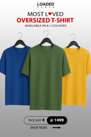 Combo Pack Of 4 Oversized Fit Tshirts