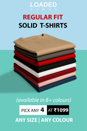 Combo Pack Of 4 Regular Fit Tshirts