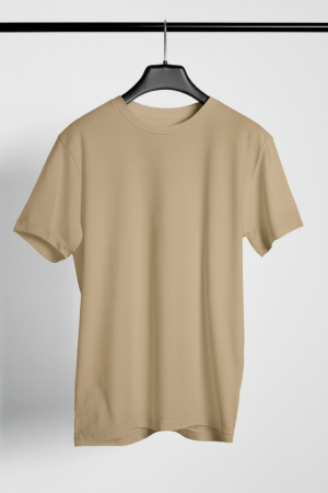 Solid Regular Fit T-Shirt – Beige