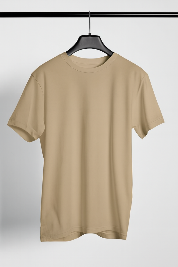 Plain-Regular-Tshirt-Beige