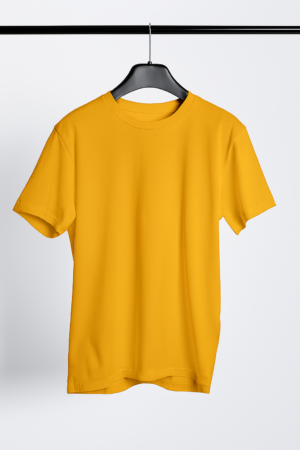 Solid Regular Fit T-Shirt – Golden Yellow