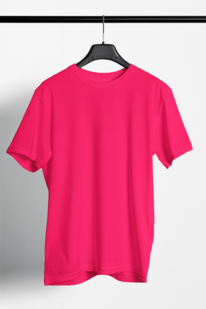 Solid Regular Fit T-Shirt – Rani Pink
