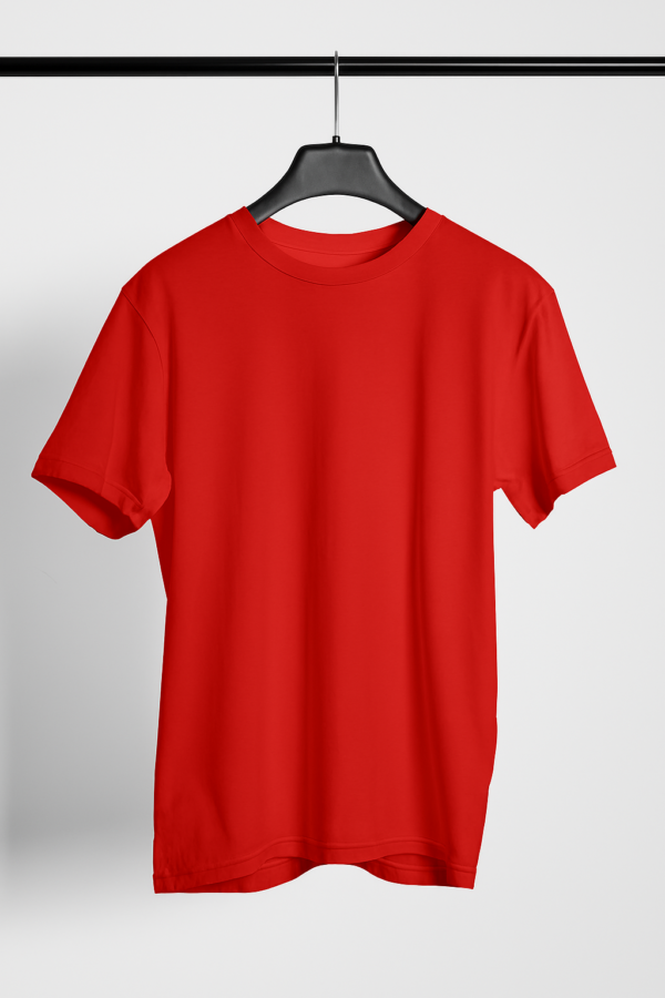Plain-Regular-Tshirt-Red